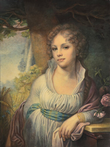 Lopukhina Reimagined – Classical Portrait Revival Painting titled "Lopukhina Reimagine…" by Alla Ostrovsky, Original Artwork, Oil