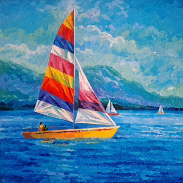 Sailing Into Happiness Pittura intitolato "Sailing Into Happin…" da Mariia Raskin, Opera d'arte originale, Acrilico