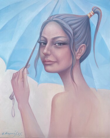 The Beauty With The Umbrella 绘画 标题为“The Beauty With The…” 由Samvel Atasunts, 原创艺术品, 油
