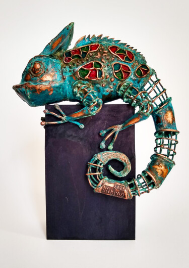 Escultura intitulada "Kameleon" por Mihran Hakobyan, Obras de arte originais, Metais