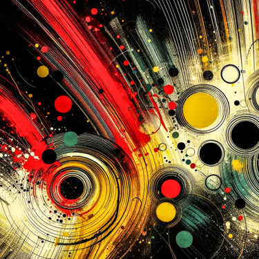 Abstract Art with Circles and Lines #23 Painting titled "Abstract Art with C…" by Lee Eggstein, Original Artwork, Digital Print