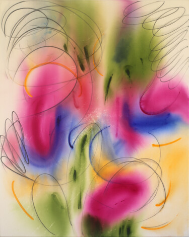 Colorful Resonance – Original Abstract Painting Painting titled "Colorful Resonance…" by Evgenia Makarova, Original Artwork, Oil Mounted on Wood Stretcher frame