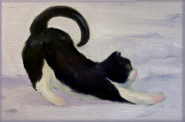 Painting titled "Life" by Anya Romanoff, Original Artwork, Oil Mounted on Cardboard