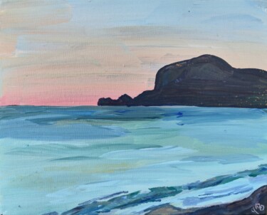 Painting titled "19:00" by Darina Moldabek, Original Artwork, Acrylic Mounted on Wood Stretcher frame