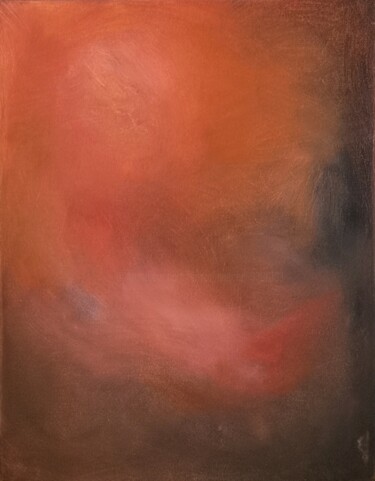 Pittura intitolato "Smoky Sunset on Ulu…" da Mihaela-Sonia Enache, Opera d'arte originale, Olio Montato su Telaio per barell…