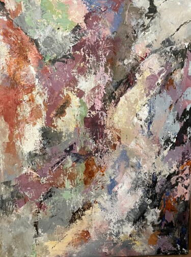 Schilderij getiteld "Impression" door Elisabeth Teulon, Origineel Kunstwerk, Acryl Gemonteerd op Frame voor houten brancard