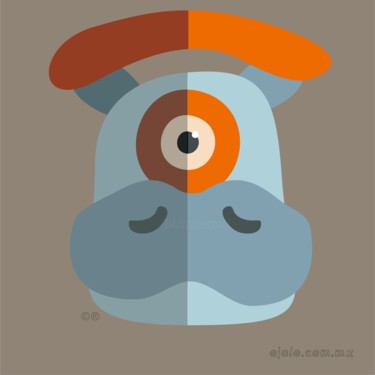 Digitale Kunst getiteld "animalojo 18 - hipo…" door Ojolo - Abel García, Origineel Kunstwerk, 2D Digital Work