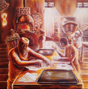 绘画 标题为“Los panaderos, el r…” 由Ignacio Sanzana, 原创艺术品, 丙烯