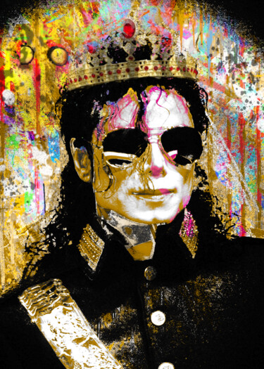 Digital Arts titled "Tableau pop art cél…" by Yank, Original Artwork, Digital Collage Mounted on Wood Stretcher frame