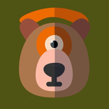 Arts numériques intitulée "animalojo 20 - osojo" par Ojolo - Abel García, Œuvre d'art originale, Travail numérique 2D