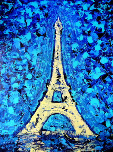 Eiffel Tower Peinture intitulée "Eiffel Tower" par Denis Kuvayev, Œuvre d'art originale, Acrylique Monté sur Châssis en bois