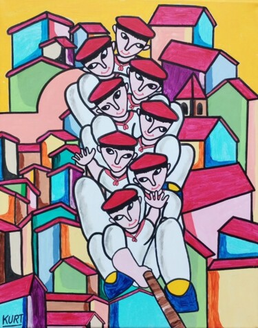 Tableau art naif Soka Tira !!! 绘画 标题为“Tableau art naif So…” 由Didier Dordeins, 原创艺术品, 丙烯 安装在木质担架架上