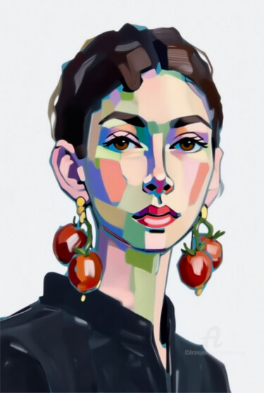 数字艺术 标题为“34-Abstract portrait” 由Teresa Casas, 原创艺术品, AI生成的图像
