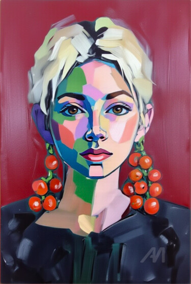 数字艺术 标题为“37-Abstract portrait” 由Teresa Casas, 原创艺术品, AI生成的图像