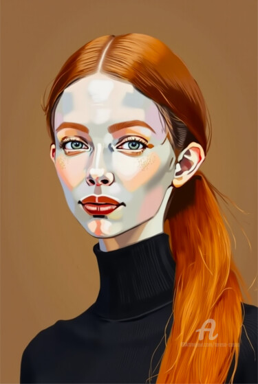 数字艺术 标题为“38-Abstract portrait” 由Teresa Casas, 原创艺术品, AI生成的图像
