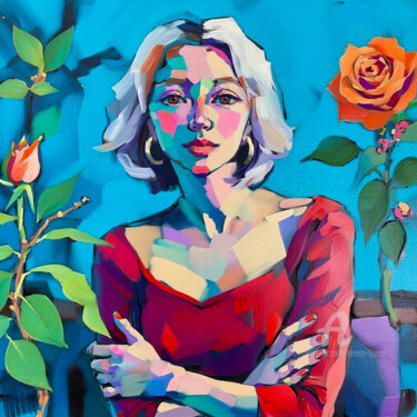 数字艺术 标题为“42-Abstract portrait” 由Teresa Casas, 原创艺术品, AI生成的图像