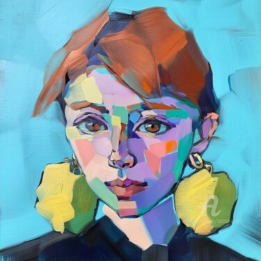 제목이 "43-Abstract portrait"인 디지털 아트 Teresa Casas로, 원작, AI 생성 이미지
