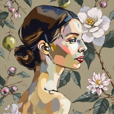 数字艺术 标题为“44-Abstract portrait” 由Teresa Casas, 原创艺术品, AI生成的图像