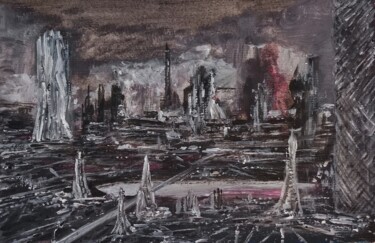 Painting titled "Destroyed and aband…" by Milto Sideris, Original Artwork, Acrylic
