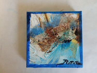 Pittura intitolato "Blue volcanic" da Anais Pertuzio, Opera d'arte originale, Acrilico Montato su Telaio per barella in legno