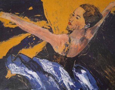 Ballettnacht Schilderij getiteld "Ballettnacht" door Doris Meissner, Origineel Kunstwerk, Acryl