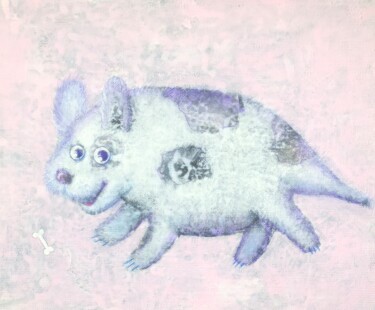 Peinture intitulée "Funny Spotted Dog –…" par Tatiana Belchenko, Œuvre d'art originale, Acrylique Monté sur Châssis en bois