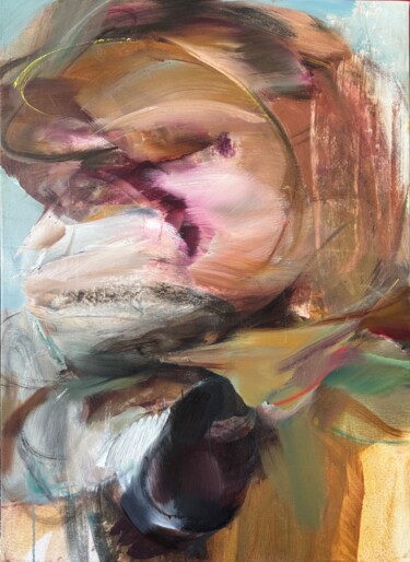 Schilderij getiteld "Shifter" door Albina Onay, Origineel Kunstwerk, Olie Gemonteerd op Frame voor houten brancard