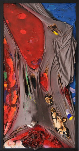 拼贴 标题为“Trasfigurazione” 由Gianfranco Volpicelli, 原创艺术品, 丙烯 安装在木板上