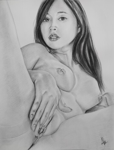 Amica Giapponese Disegno intitolato "Amica Giapponese" da Aleartdesignerstudio, Opera d'arte originale, Carbone