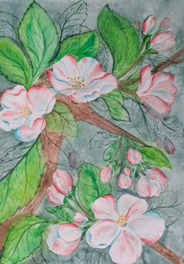 The smell of spring 绘画 标题为“The smell of spring” 由Yana Bila, 原创艺术品, 水彩
