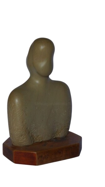 Sculptuur getiteld "Bifacciale" door Midimedio, Origineel Kunstwerk, Steen