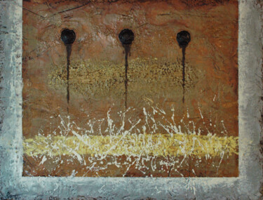"Rethinking The Trinity". Encaustic. Pittura intitolato ""Rethinking The Tri…" da Rumen Spasov, Opera d'arte originale, Encausti Montato su Pannello di legno