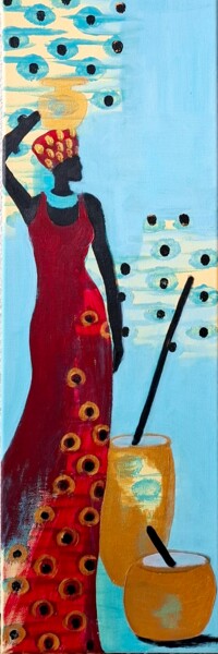 Peinture intitulée "Silhouette africain…" par Brigitte Mathé (MBL), Œuvre d'art originale, Acrylique Monté sur Châssis en bo…