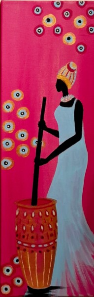 Peinture intitulée "Silhouette africain…" par Brigitte Mathé (MBL), Œuvre d'art originale, Acrylique Monté sur Châssis en bo…