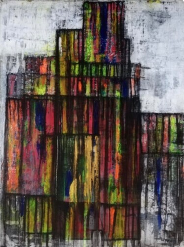 绘画 标题为“Urban Echoes” 由Christelle Riffet (Céhère), 原创艺术品, 丙烯 安装在木质担架架上