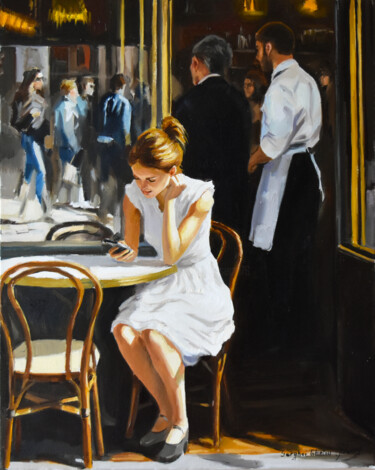 Malerei mit dem Titel "Waiting for the ord…" von Serghei Ghetiu, Original-Kunstwerk, Öl Auf Keilrahmen aus Holz montiert