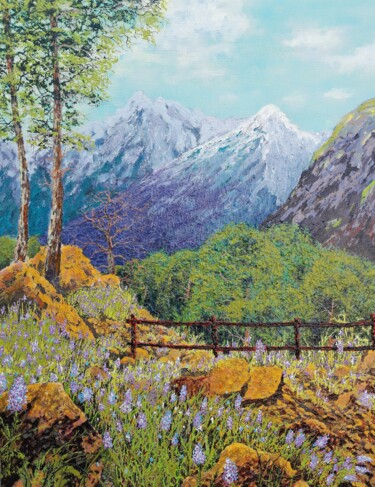 painting on canvas "Alpine color" Painting titled "painting on canvas…" by Anton Zapotochnyi, Original Artwork, Acrylic Mounted on Wood Stretcher frame