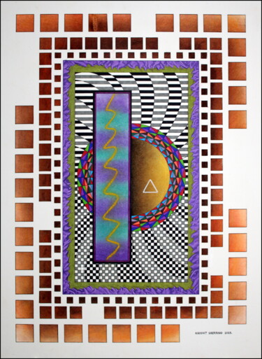 Tekening getiteld "A NIGHT ON THE TILE…" door Knight Sherring, Origineel Kunstwerk, Inkt Gemonteerd op Karton
