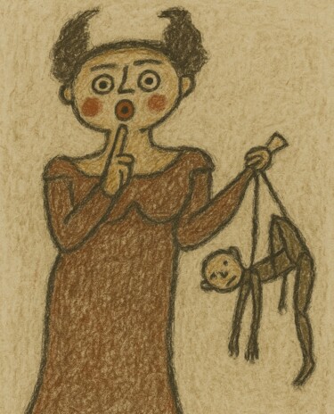 图画 标题为“Oups” 由Anya Obrouk, 原创艺术品, 粉彩 安装在木质担架架上