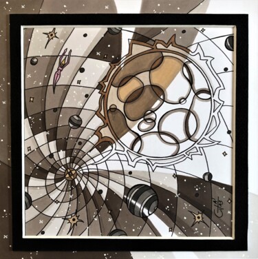 Dessin intitulée "(236) - union cosmi…" par Vincent Gibert, Œuvre d'art originale, Marqueur