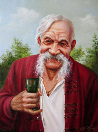 Painting titled "We will" by Valeriy Bulat, Original Artwork, Oil Mounted on Wood Stretcher frame