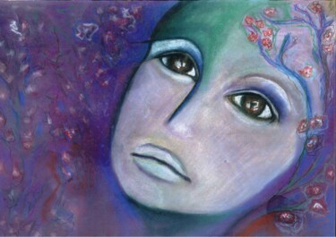 Springtime Portrait Peinture intitulée "Springtime Portrait" par Jelena Stojkovic Miric, Œuvre d'art originale, Craie
