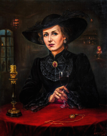 Breathing in perfumes and mists - Series "Always without sa Painting titled "Breathing in perfum…" by Valeriy Bulat, Original Artwork, Oil Mounted on Wood Stretcher frame