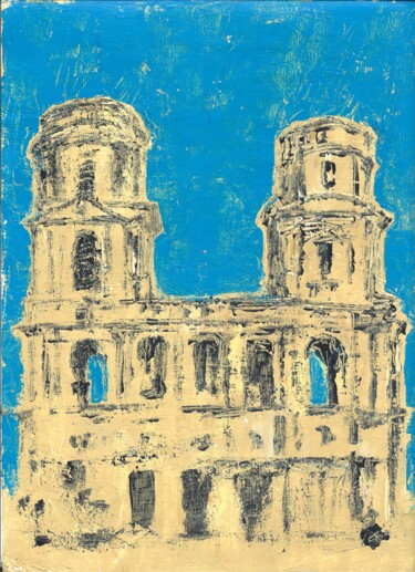 The Church of Saint Sulpice in Paris Painting titled "The Church of Saint…" by Denis Kuvayev, Original Artwork, Acrylic
