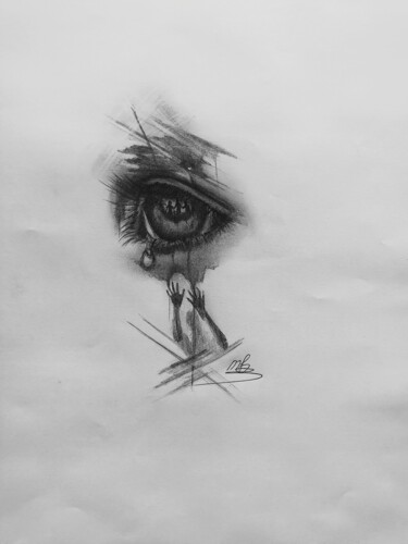Drawing titled "loss" by Maryna Krasilovska Blasizza, Original Artwork, Pencil
