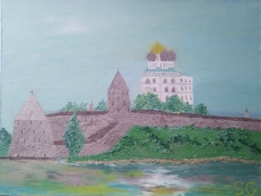 绘画 标题为“The Pskov Krom” 由Stanislav Gurinovich, 原创艺术品, 油