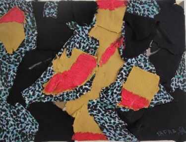 "Mon premier tissu v…" başlıklı Kolaj Safaa Abbaoui tarafından, Orijinal sanat, Kolaj Ahşap Sedye çerçevesi üzerine monte ed…