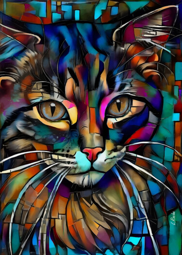 Painting titled "Herny" by L.Roche, Original Artwork, Acrylic Mounted on Other rigid panel