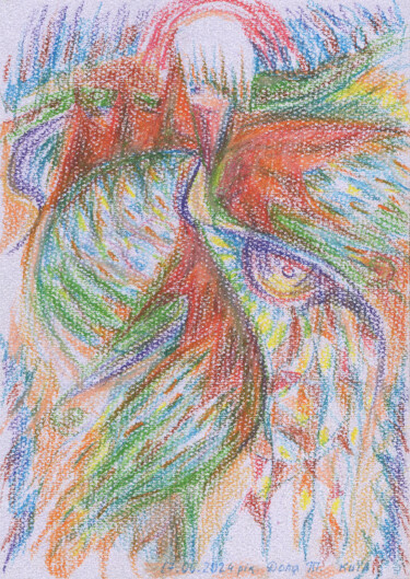 4. Ethno Ukraine Modern paintings Fashionable birds fashion Painting titled "4. Ethno Ukraine Mo…" by Tanya Dolya, Original Artwork, Pastel