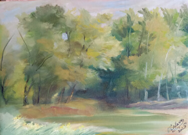 Pittura intitolato "Spring landscape" da Olga Nikolaeva, Opera d'arte originale, Olio
